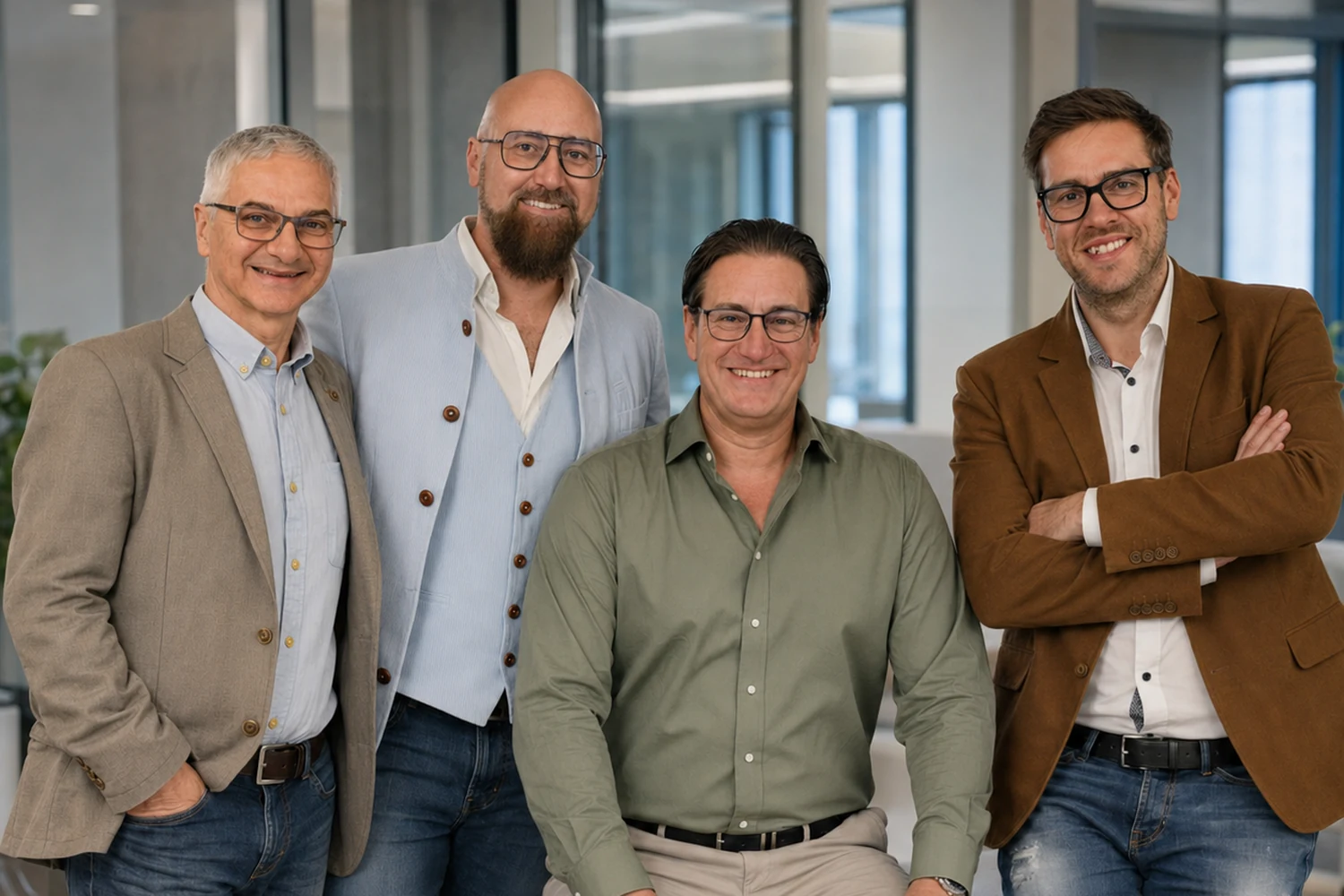 Die Geschäftsführung der GMS Softwaremanufaktur in Salzburg: Sepp Lankmayer, Markus Reiterer, Ulrich und Heinrich Hutter