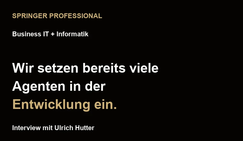 Springer Professional, Interview mit Ulrich Hutter